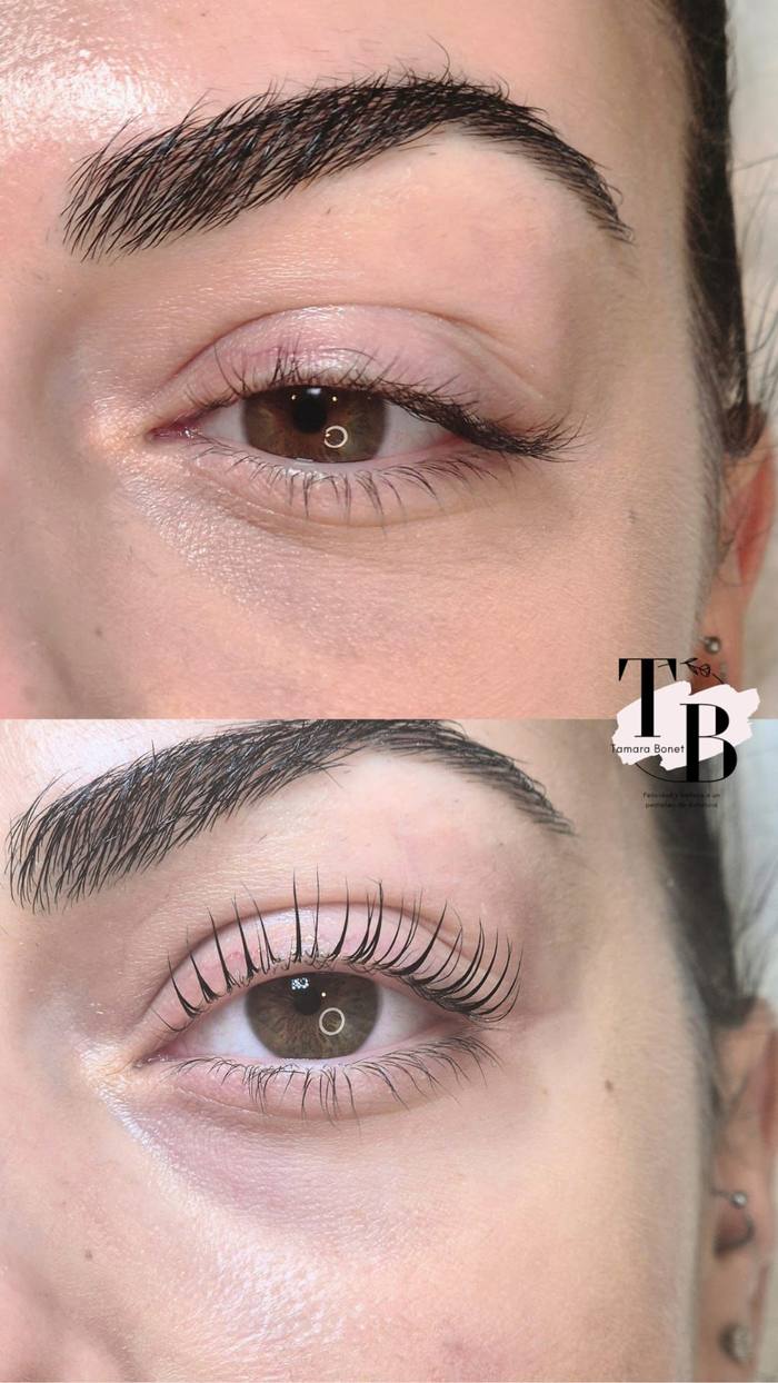 Antes y después lifting de pestañas